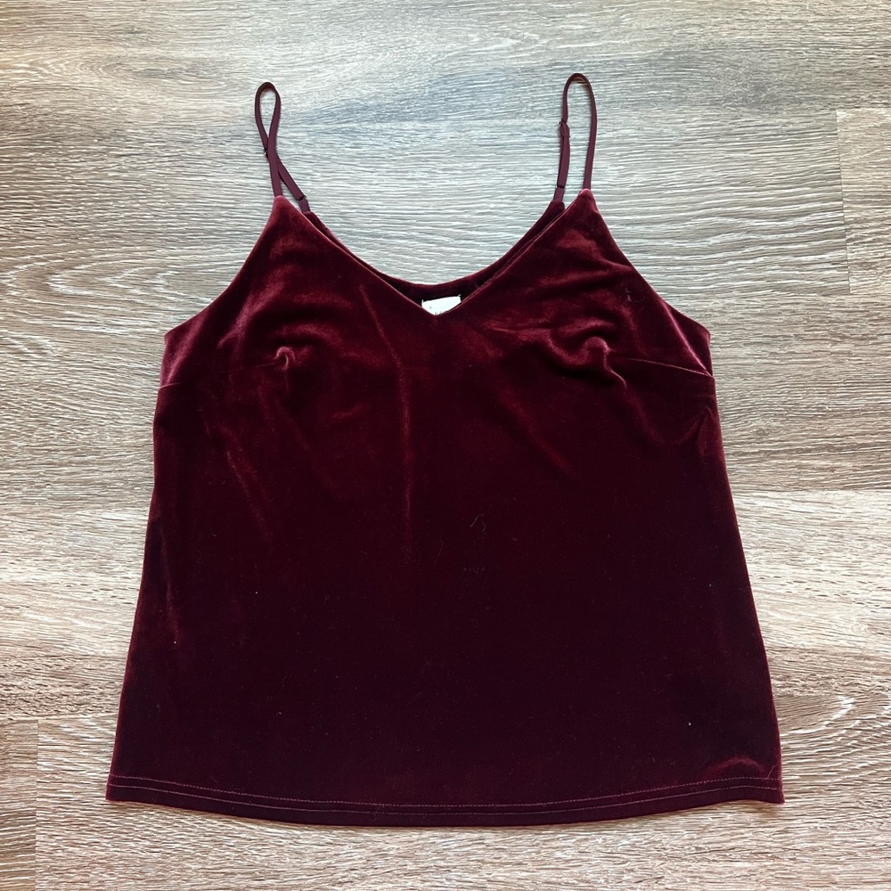 Maroon Velvet Tank Top
